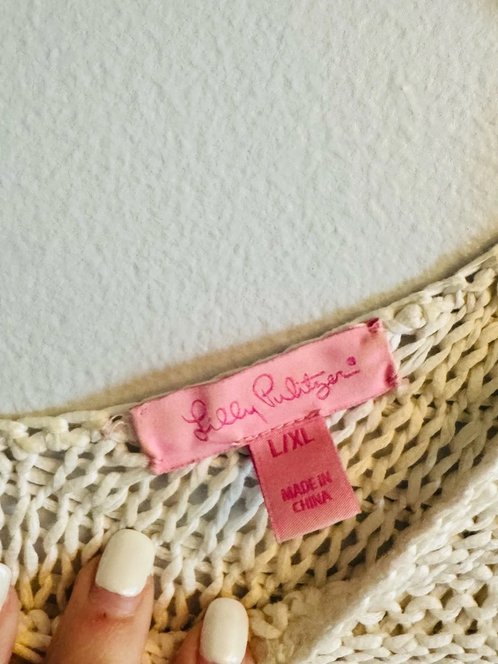 Lilly Pulitzer Oceania Side Fringes Knit Cover Up Beach Coastal Women's L/XL